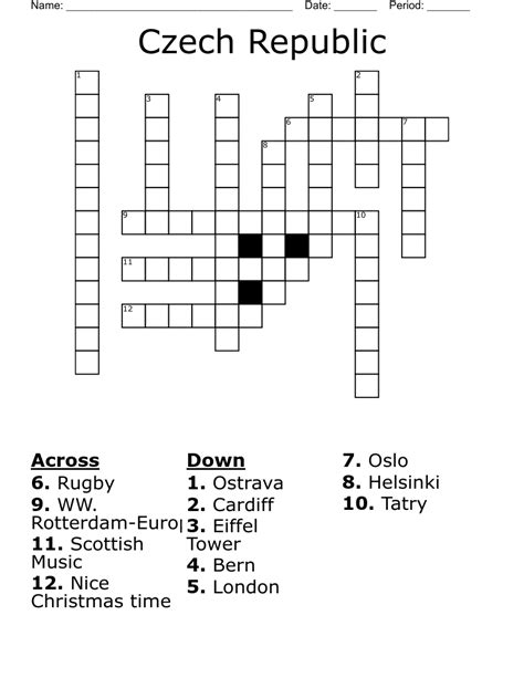 czech republic city crossword|More.